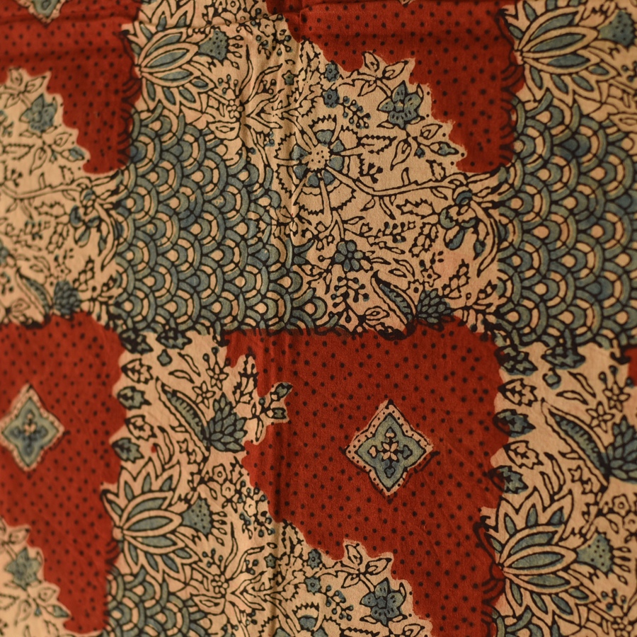 shop Ajrakh Block Printed Cotton Red Stole