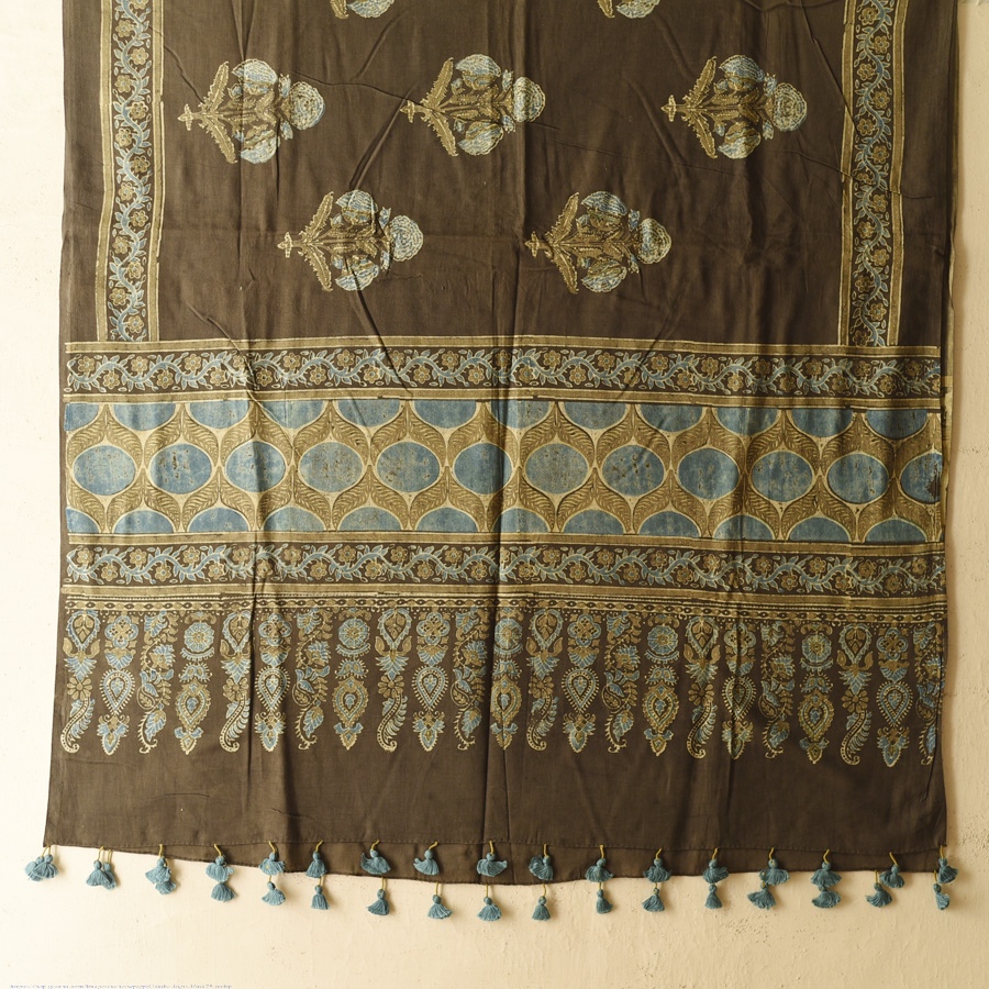 shop Ajrakh Block Printed Pure Cotton Dupatta 10