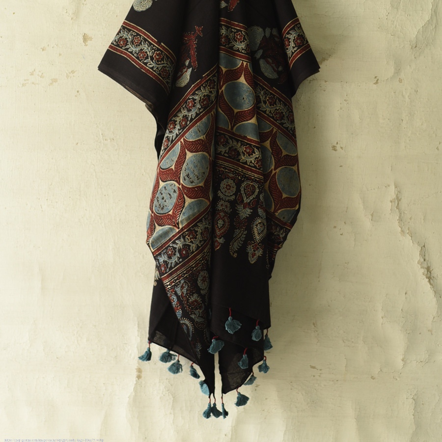shop Ajrakh Block Printed Pure Cotton Dupatta 06