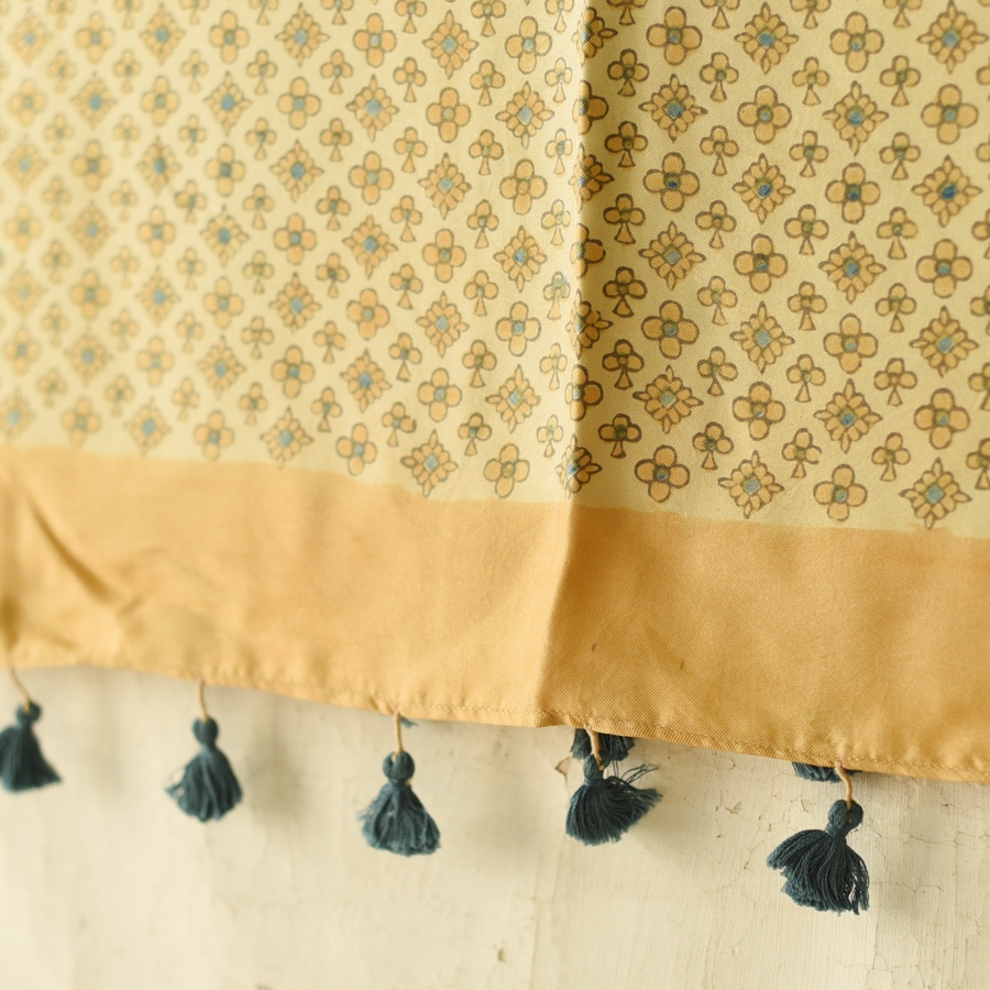 buy Ajrakh Mulberry Silk Dupatta - Light Yellow