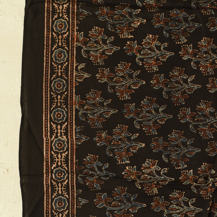 Shop Natural Dyed Ajrakh Block Printed - Modal Silk Stole