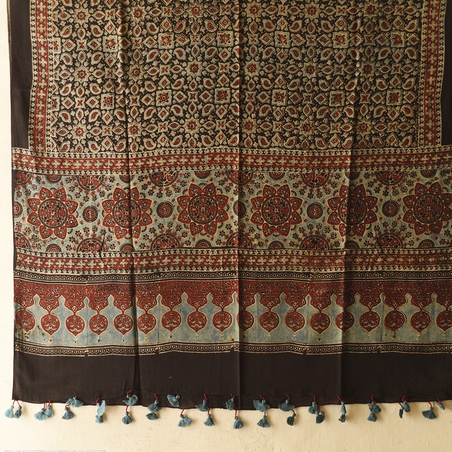 shop Ajrakh Block Printed Pure Cotton Dupatta 17