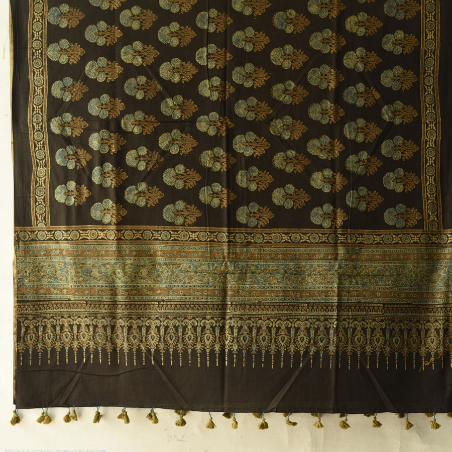 shop Ajrakh Block Printed Pure Cotton Dupatta 07