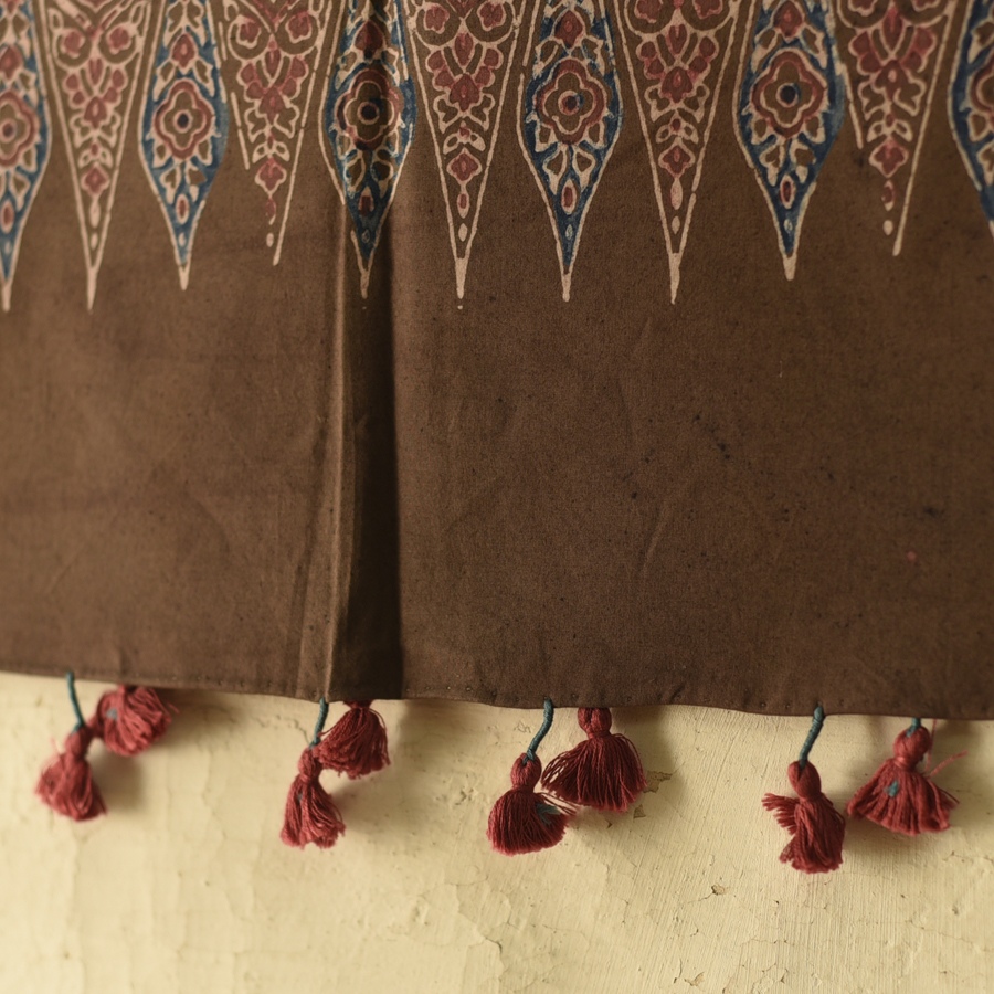 shop Hand Block Printed - Ajrakh Cotton Stole
