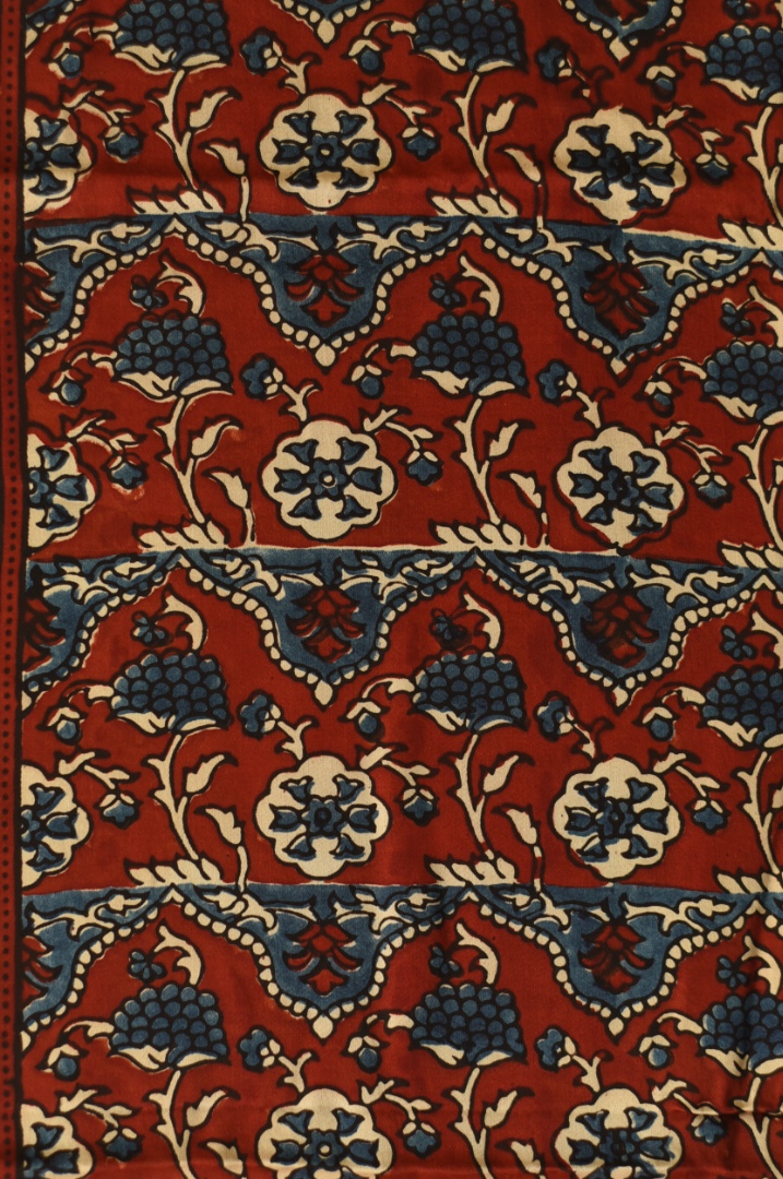 Shop Natural Dyed Ajrakh Prints - Modal Silk Stole ~ Red