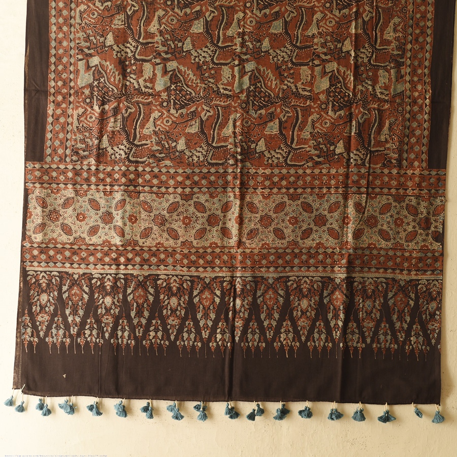 shop Ajrakh Block Printed Pure Cotton Dupatta 23