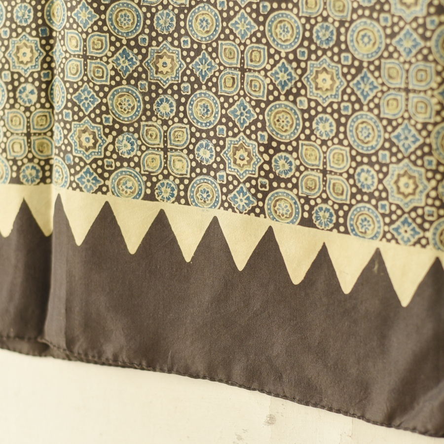 buy Ajrakh Mulberry Silk Dupatta - Natural dyed - G