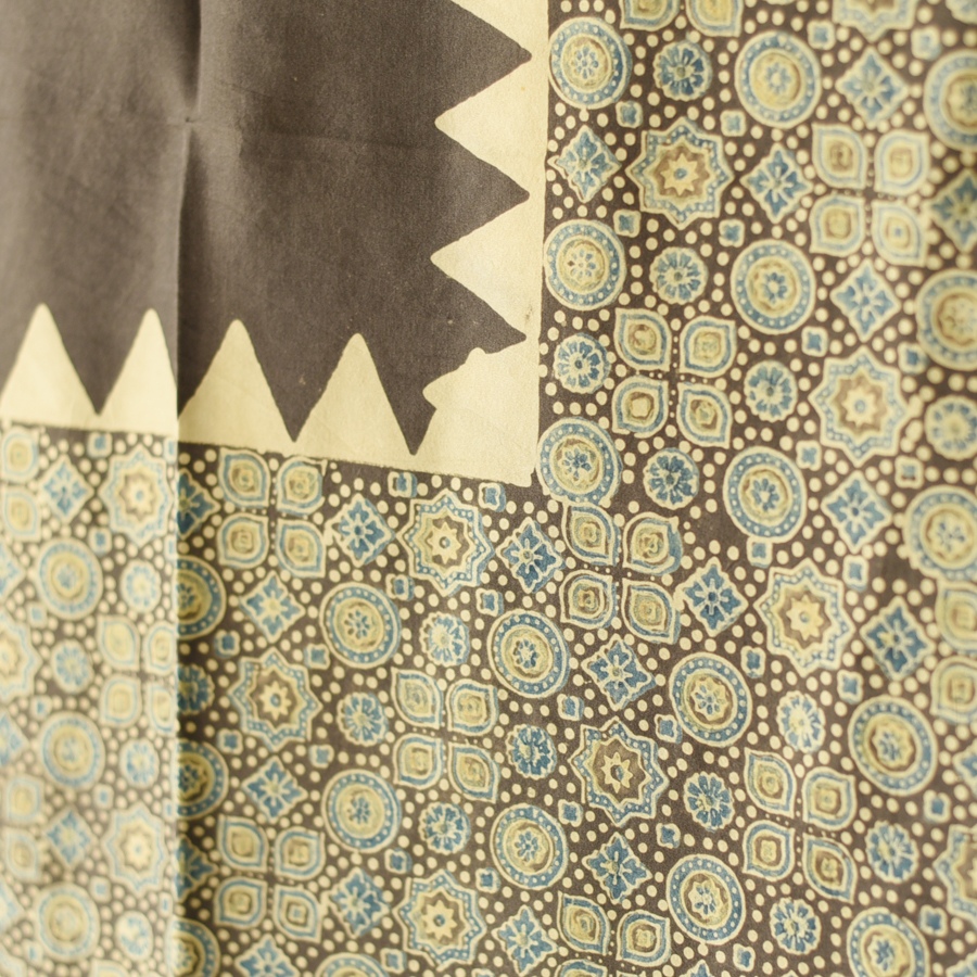 buy Ajrakh Mulberry Silk Dupatta - Natural dyed - G