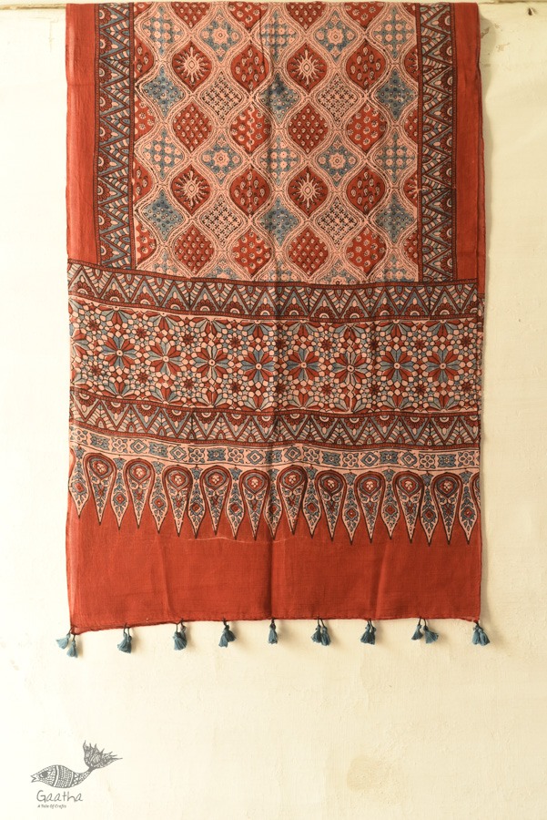 shop Mulmul Cotton Ajrakh Stole