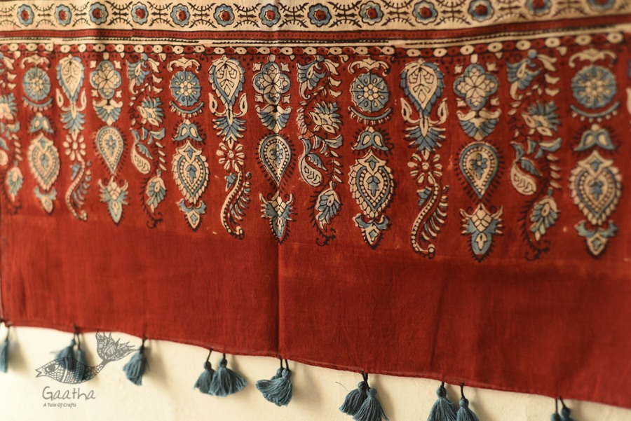 अमोहा ❋ Mul Cotton Ajrakh Stole ❋ 9
