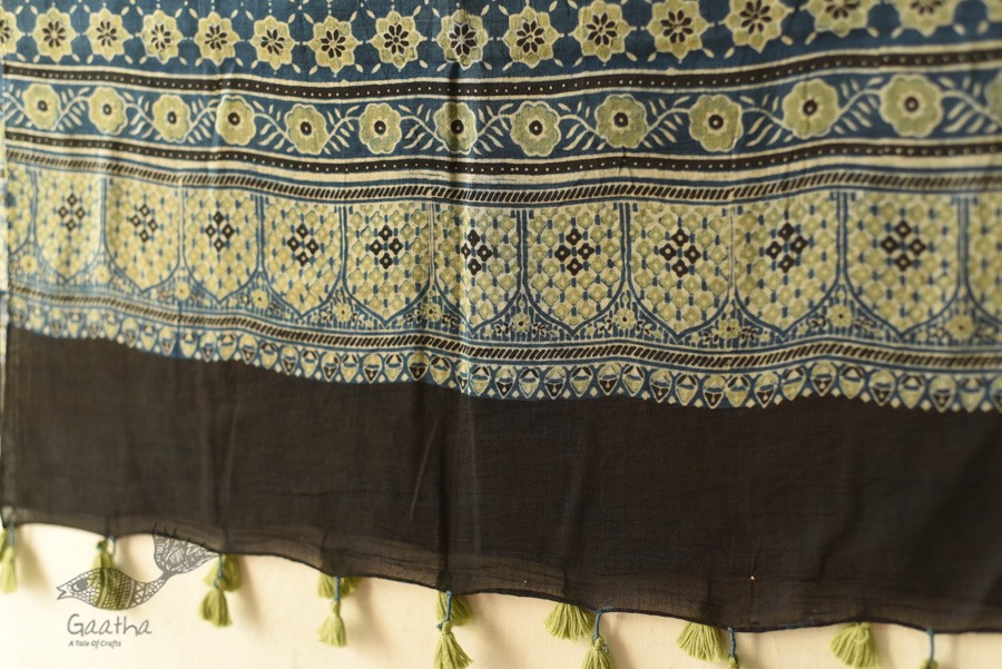 shop blue ajrkah mul mul cotton stole