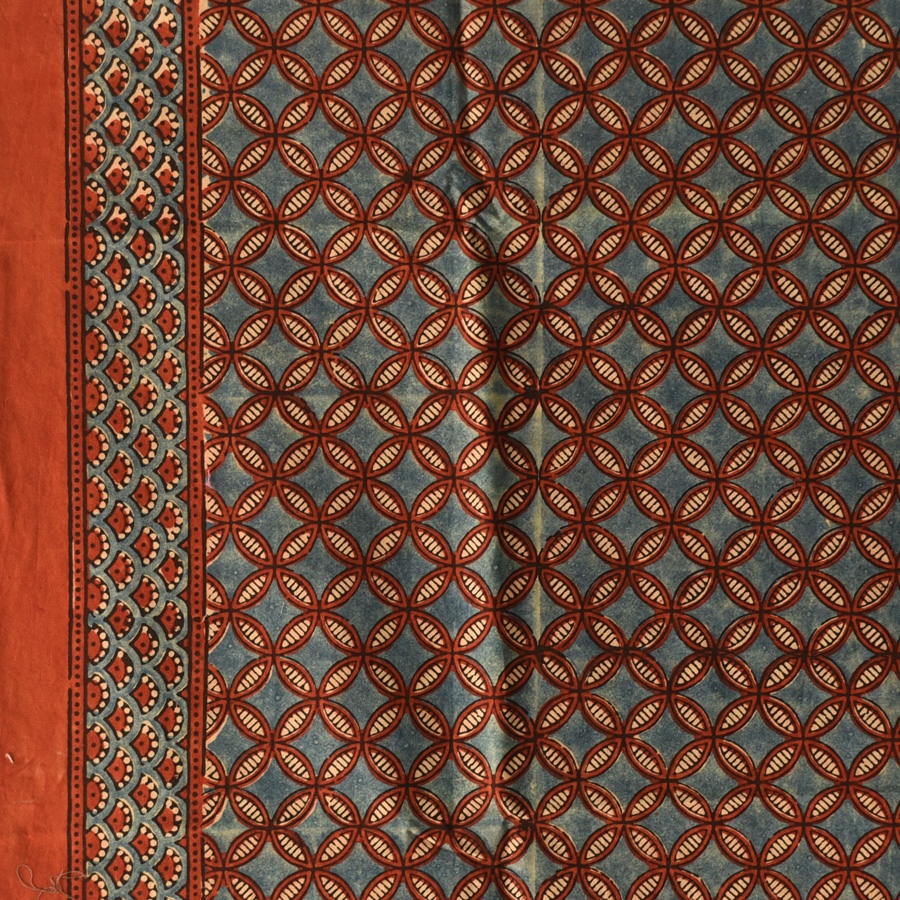 shop Hand Block Printed - Square Ajrakh Cotton Red Scarf