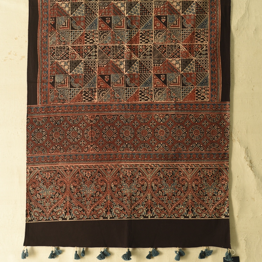 shop Cotton Ajrakh Black Cotton Stole
