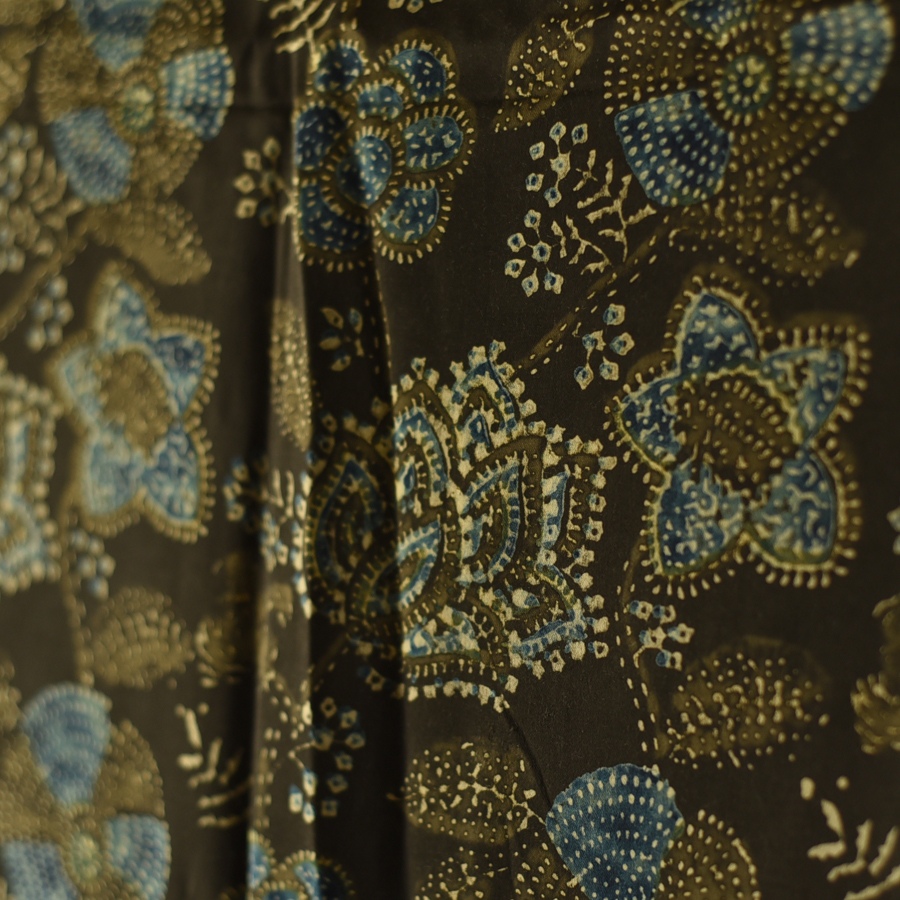 Shop Natural Dyed Ajrakh Block Printed Modal Silk Stole