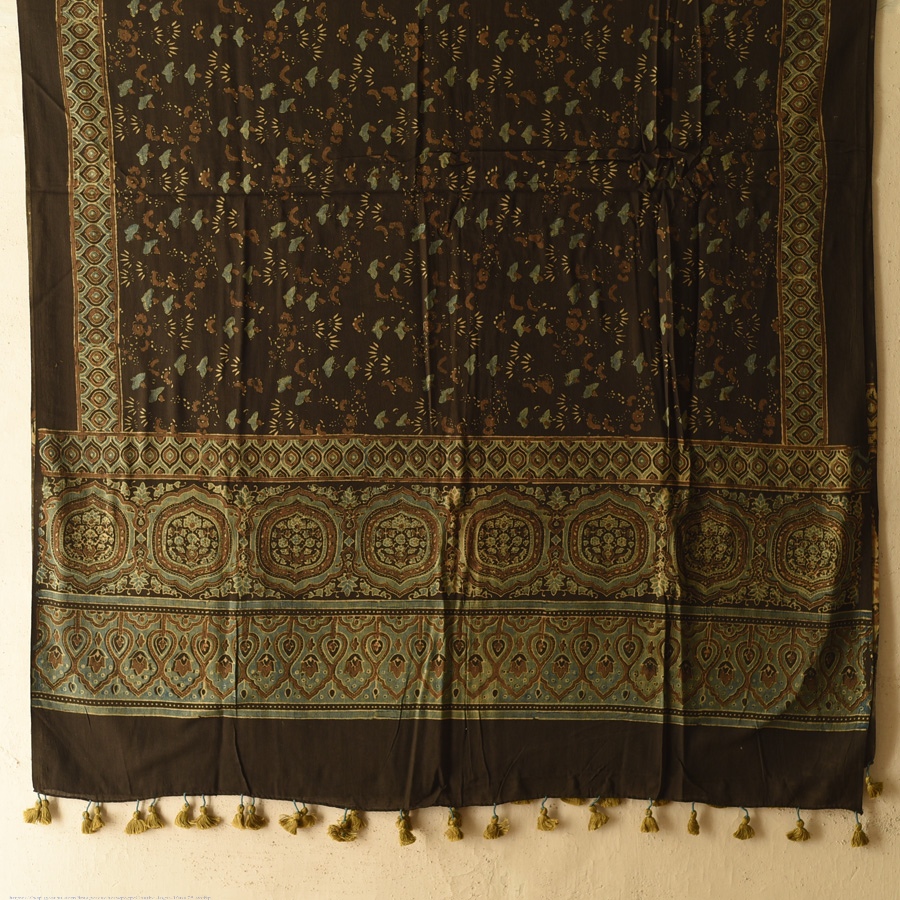 shop Ajrakh Block Printed Pure Cotton Dupatta 27