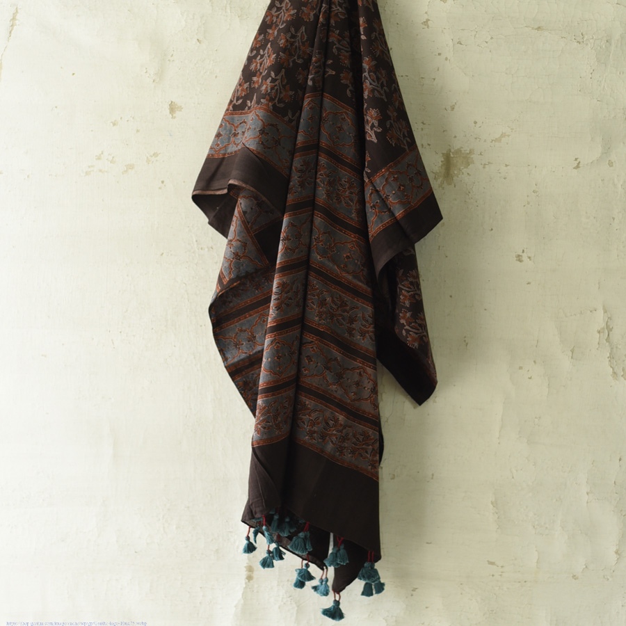 shop Ajrakh Block Printed Pure Cotton Dupatta 09