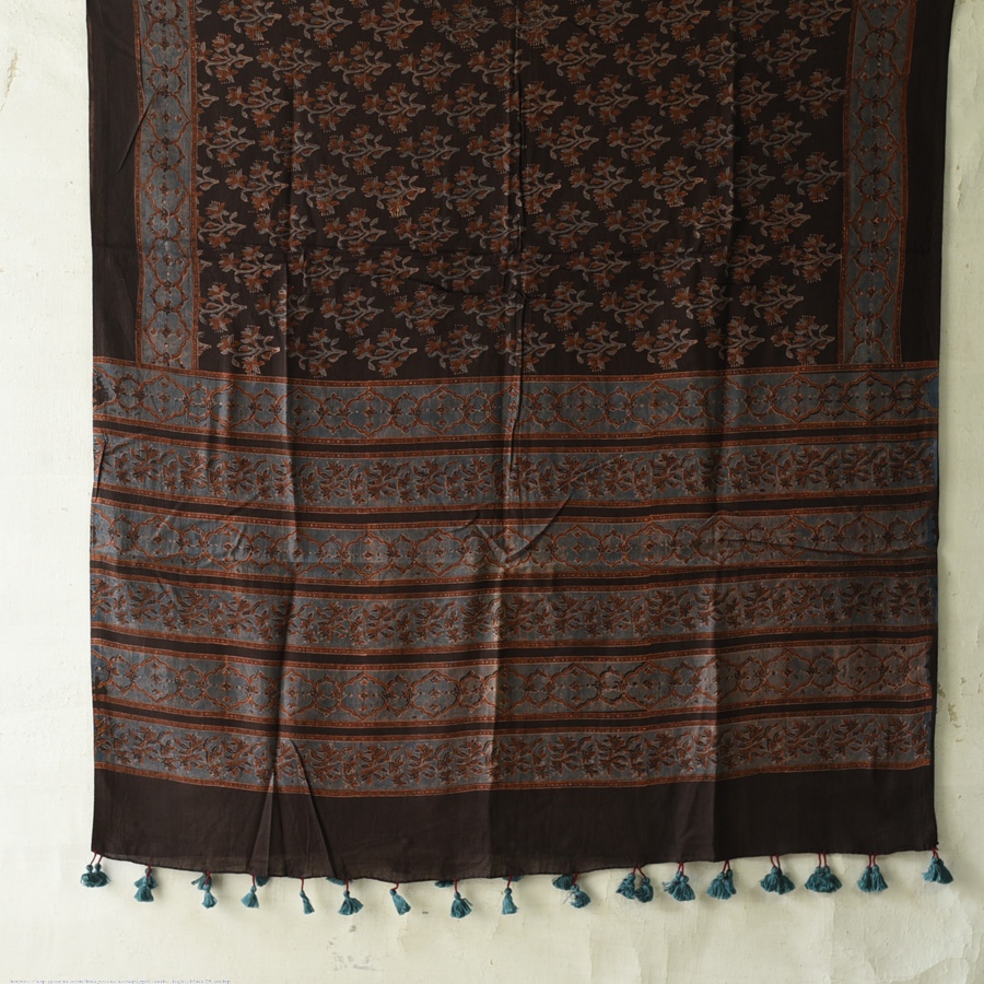 shop Ajrakh Block Printed Pure Cotton Dupatta 09