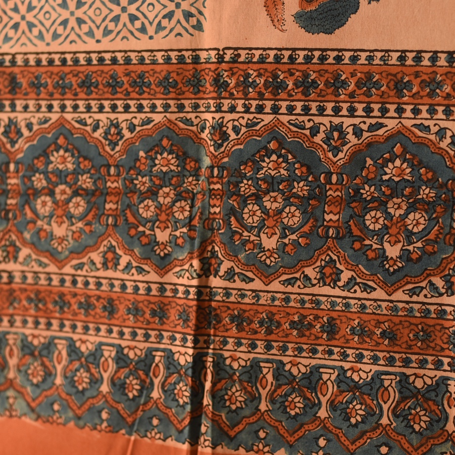 shop Ajrakh Block Printed Cotton Beige Stole