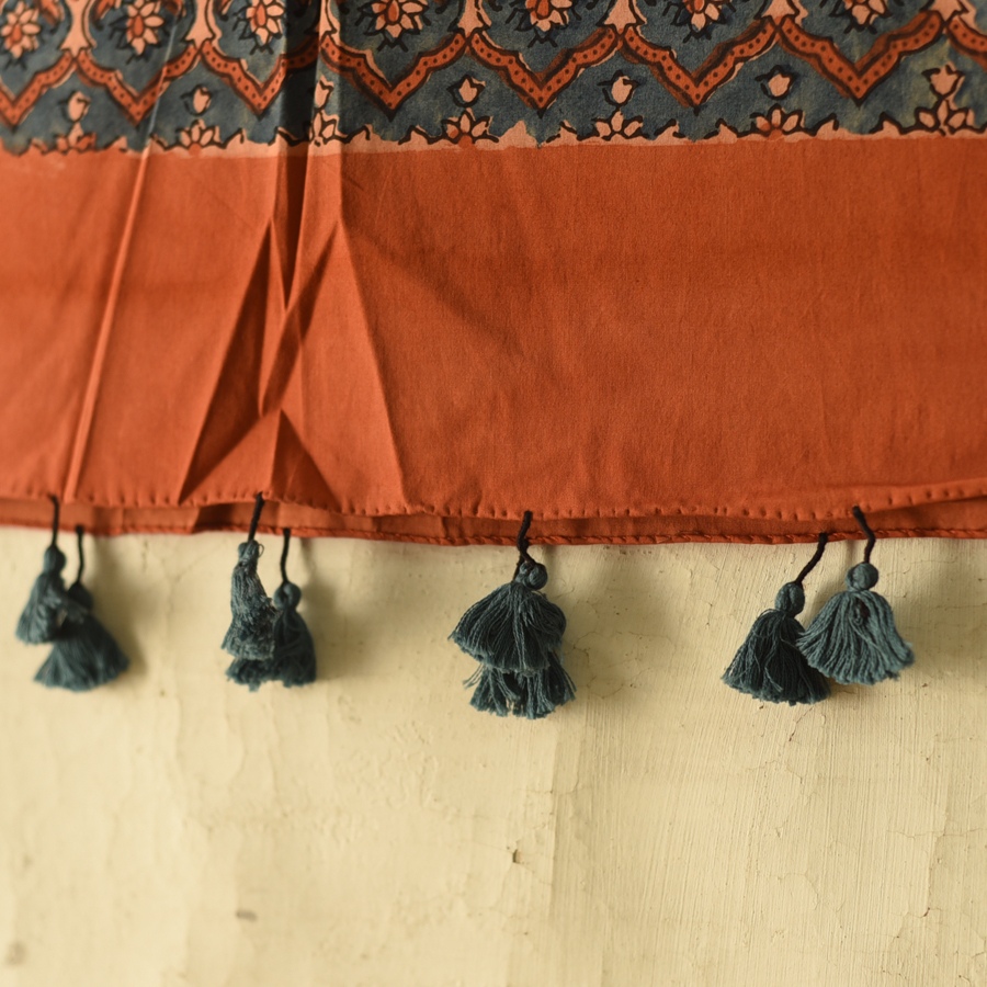 shop Ajrakh Block Printed Cotton Beige Stole
