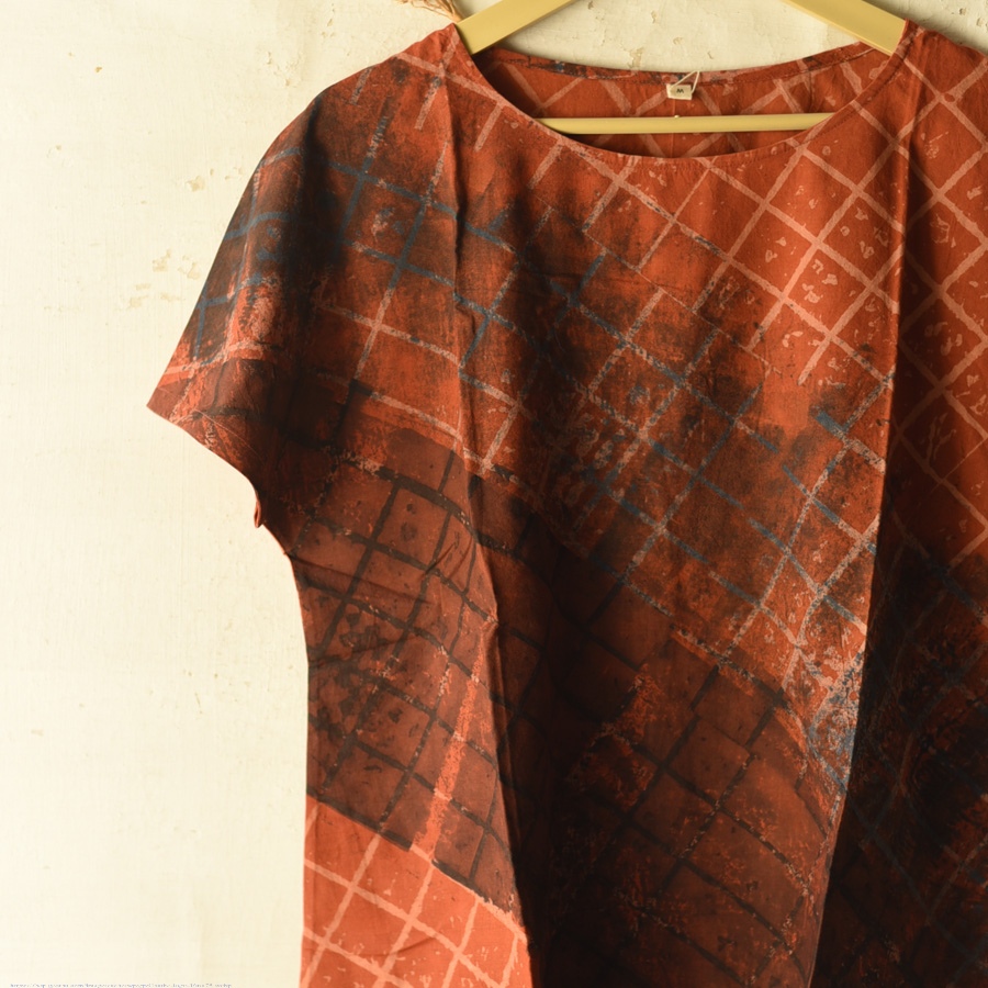shop ajrakh printed cotton top