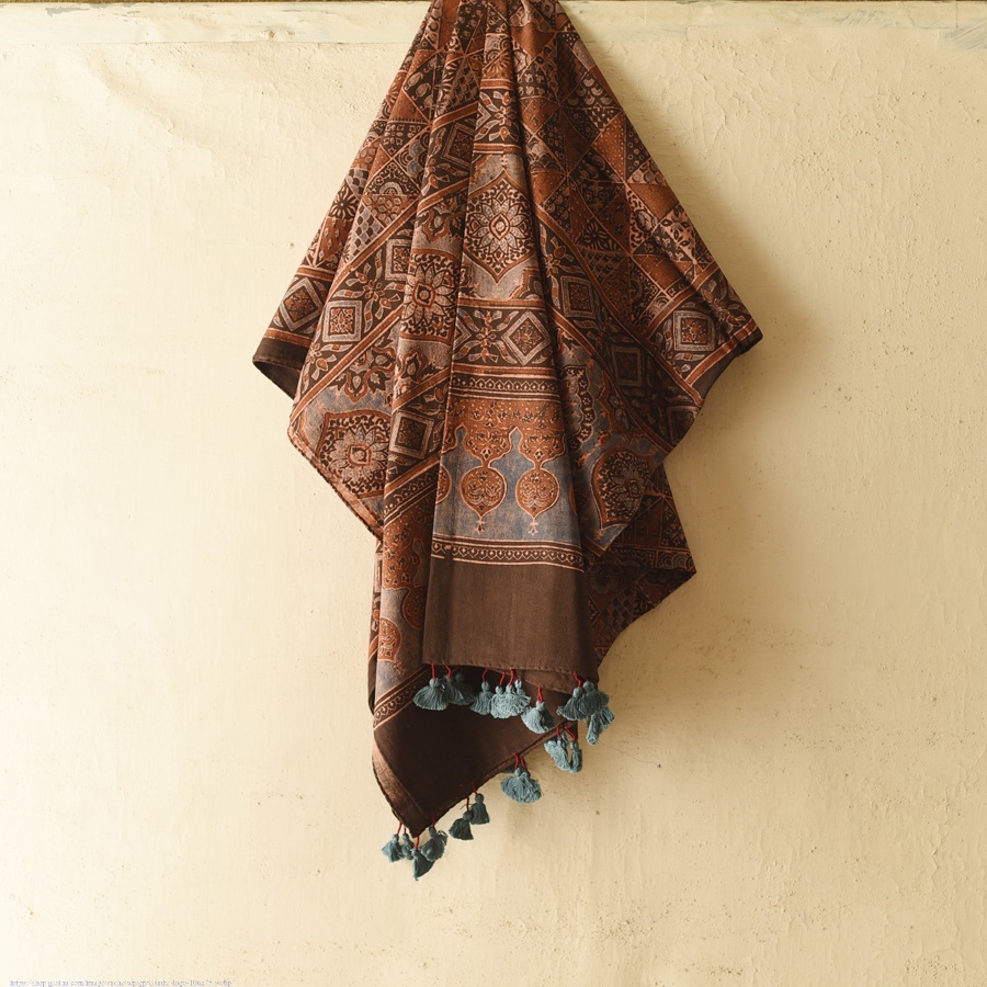 shop Ajrakh Block Printed Pure Cotton Dupatta 36