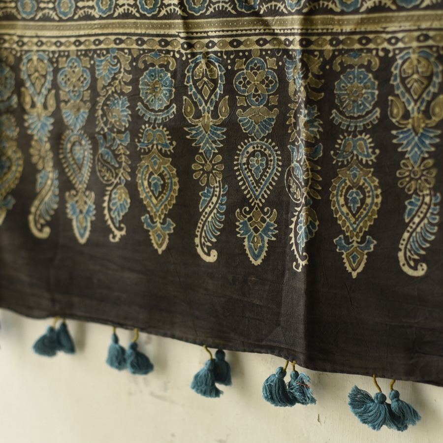 shop Ajrakh Block Printed Pure Cotton Dupatta 10