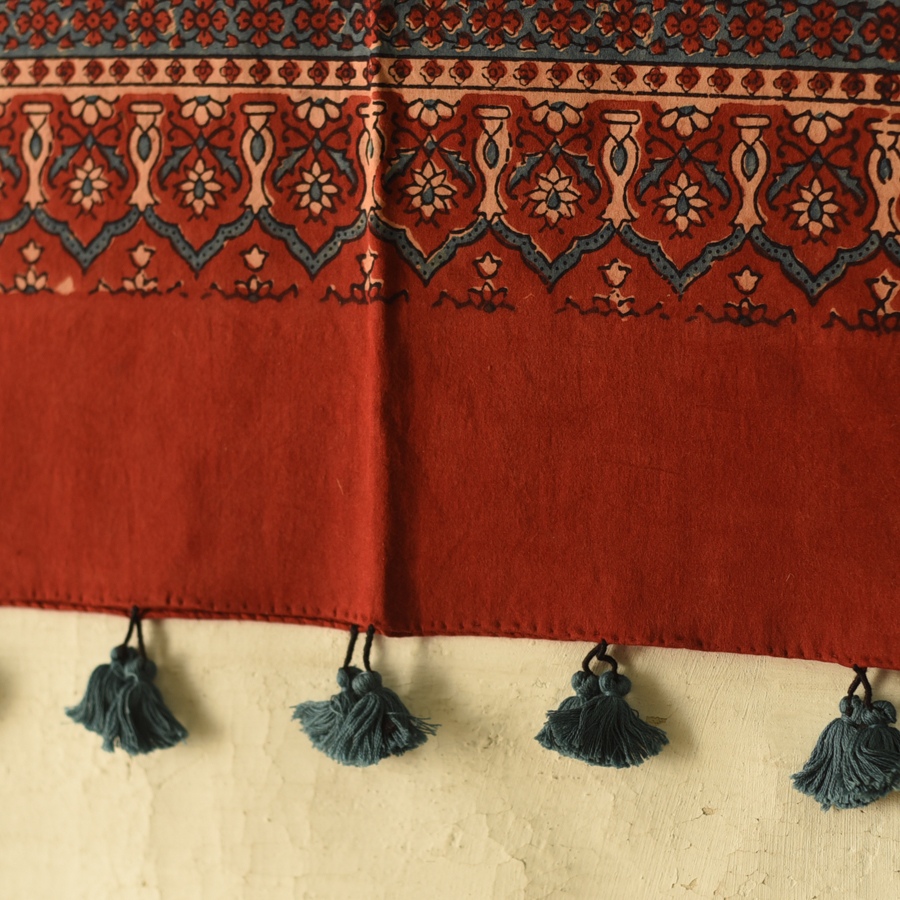 shop Ajrakh Hand Block Printed Cotton Stole