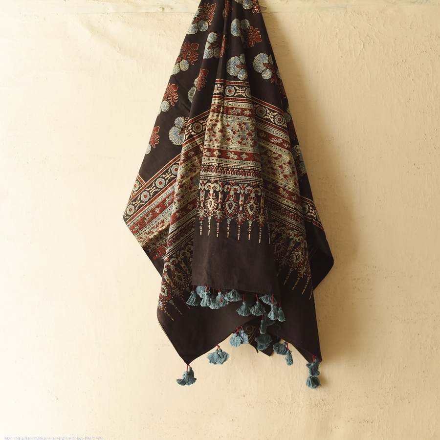 shop Ajrakh Block Printed Pure Cotton Dupatta 39