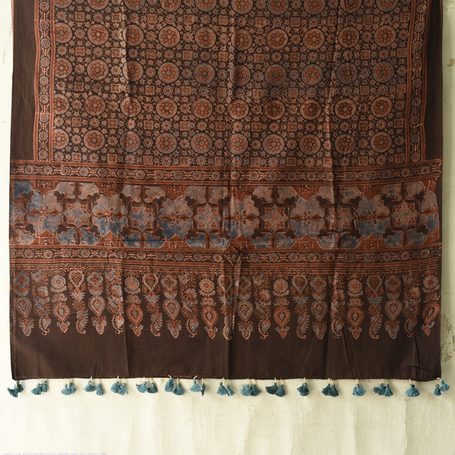 shop Ajrakh Block Printed Pure Cotton Dupatta 11