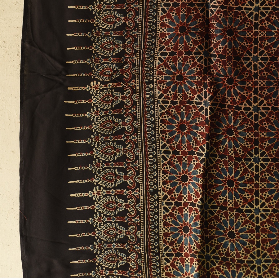 shop Square Modal Silk Scarf  ~ Ajrakh Printed