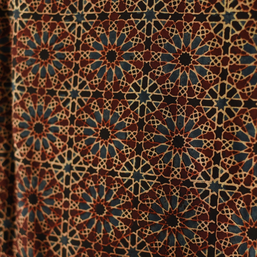 shop Square Modal Silk Scarf  ~ Ajrakh Printed