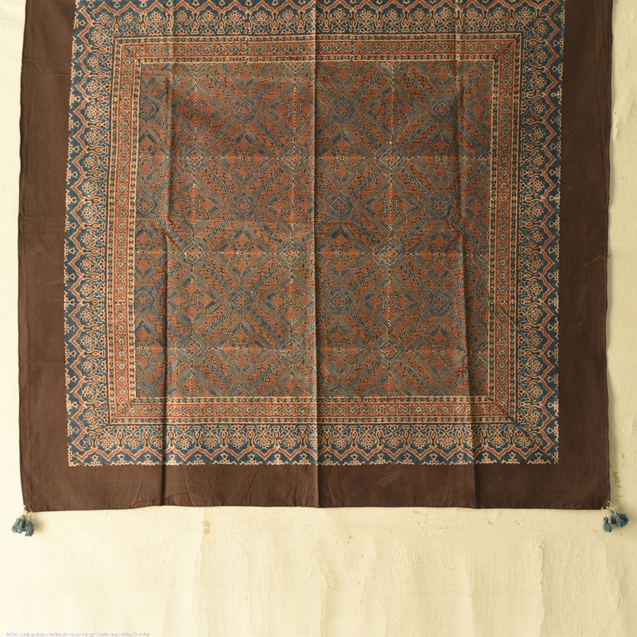 shop Hand Block Printed Ajrakh Cotton Square Scarf