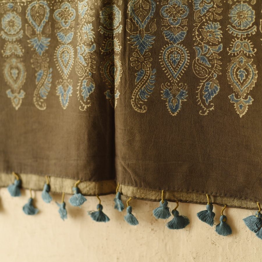 shop Ajrakh Block Printed Pure Cotton Dupatta 55