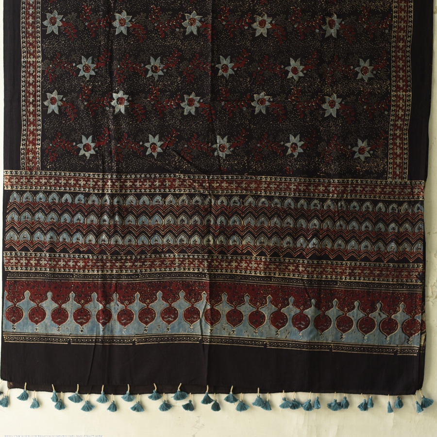shop Ajrakh Block Printed Pure Cotton Dupatta 12
