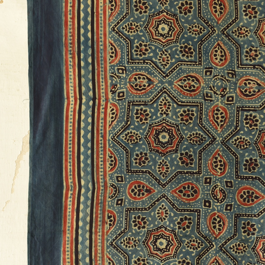 buy Ajrakh Mulberry Silk Dupatta - o