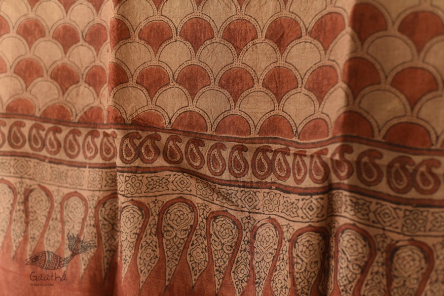 Ajrakh Tussar Silk Dupatta