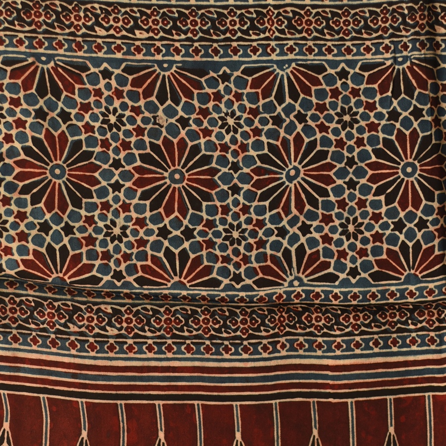 Shop Ajrakh Modal Silk Stole With Natural Dyed