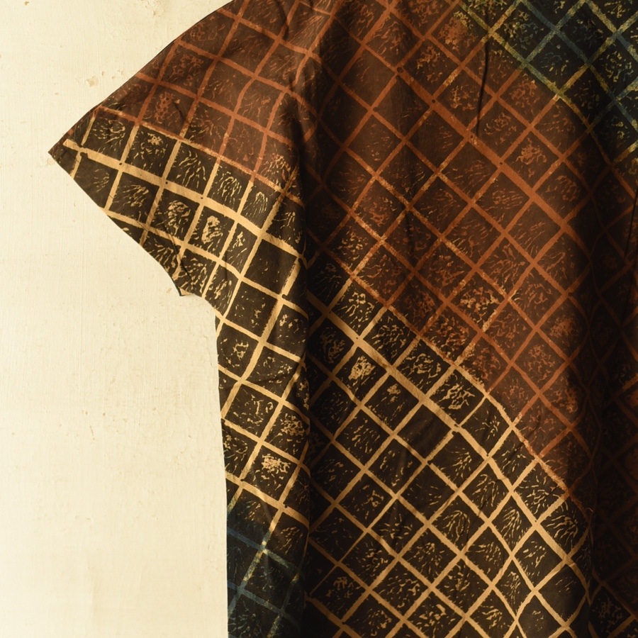 shop Block Printed - Ajrakh Cotton Top