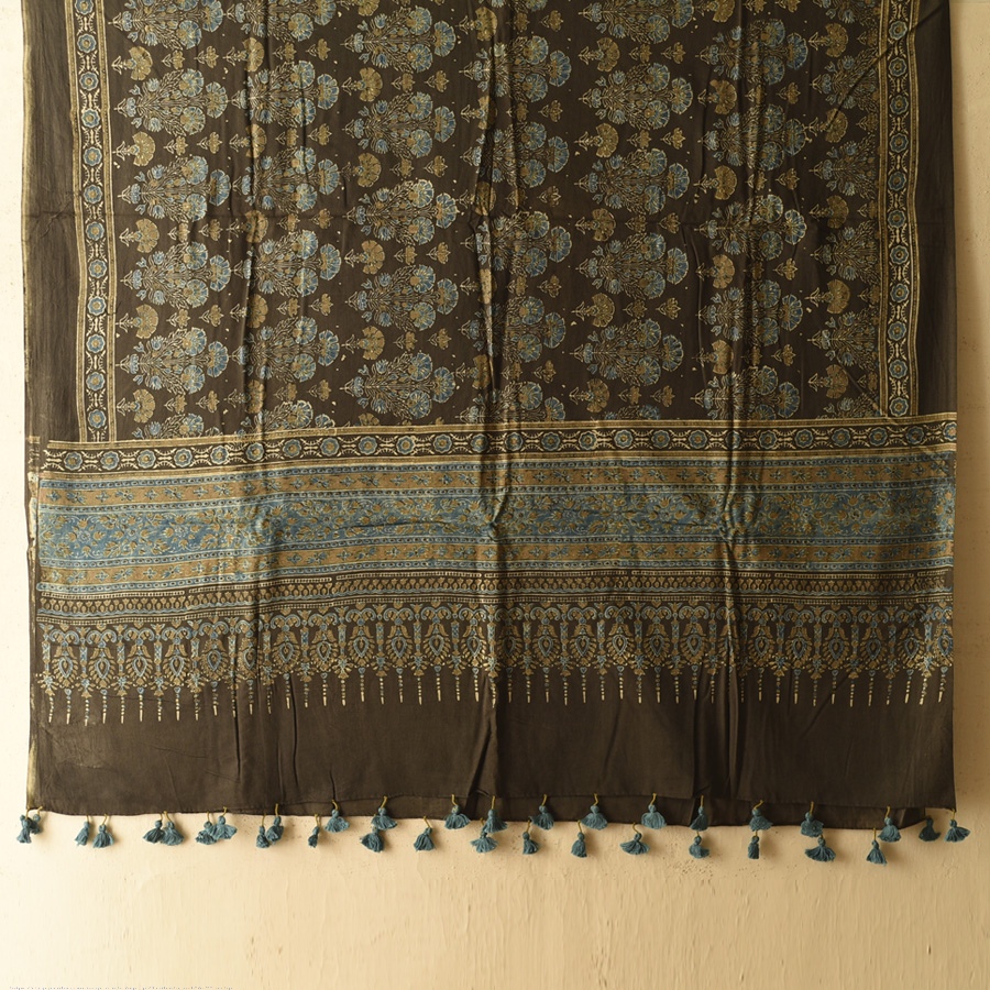shop Ajrakh Block Printed Pure Cotton Dupatta 05