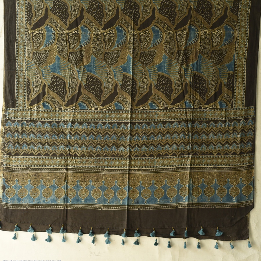 shop Ajrakh Block Printed Pure Cotton Dupatta 13