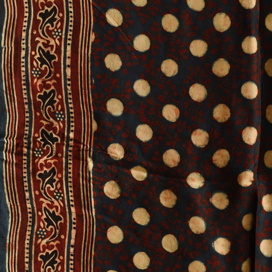 shop Ajrakh Block Printed - Square Modal Silk Scarf