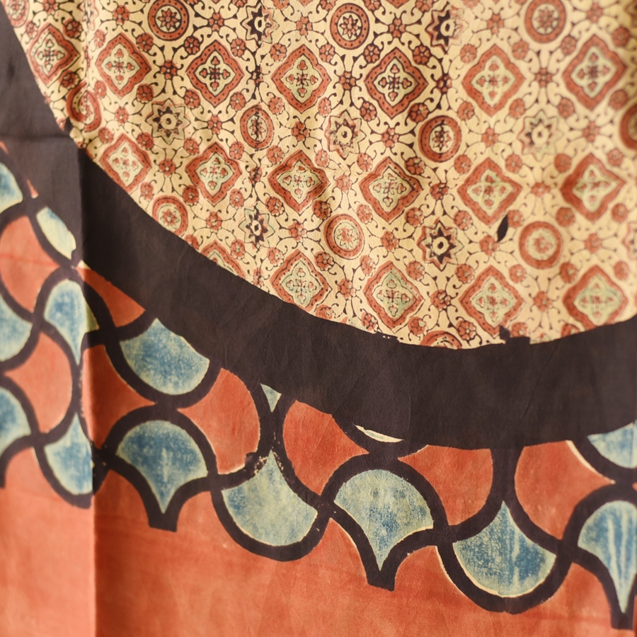 buy Ajrakh Mulberry Silk Dupatta - A