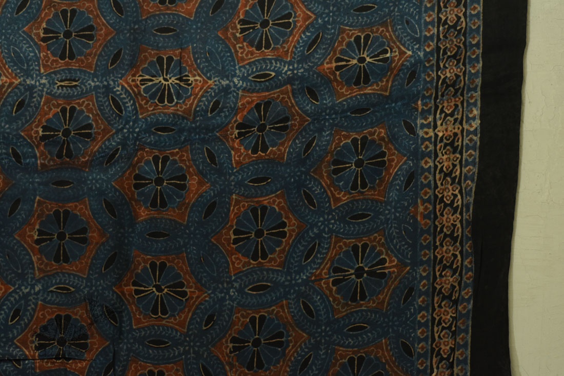 shop ajrakh block printed - Mashru stole