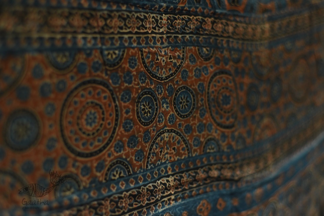 shop ajrakh block printed - Mashru stole