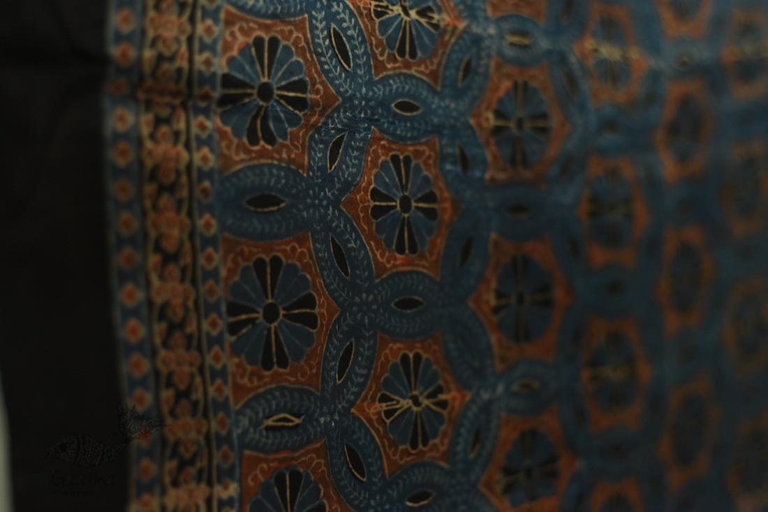 shop ajrakh block printed - Mashru stole