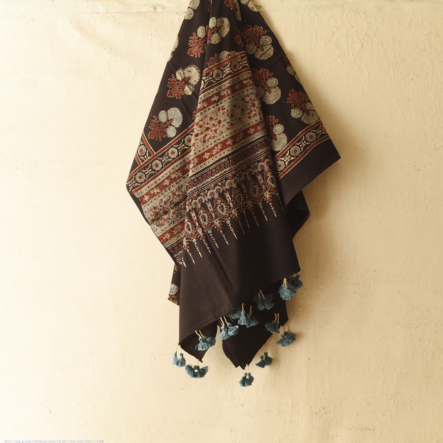shop Ajrakh Block Printed Pure Cotton Dupatta 24