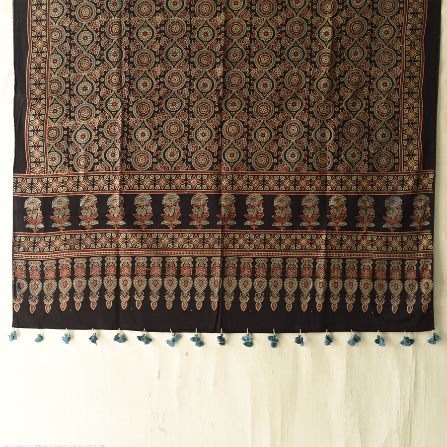shop Ajrakh Block Printed Pure Cotton Dupatta - 14