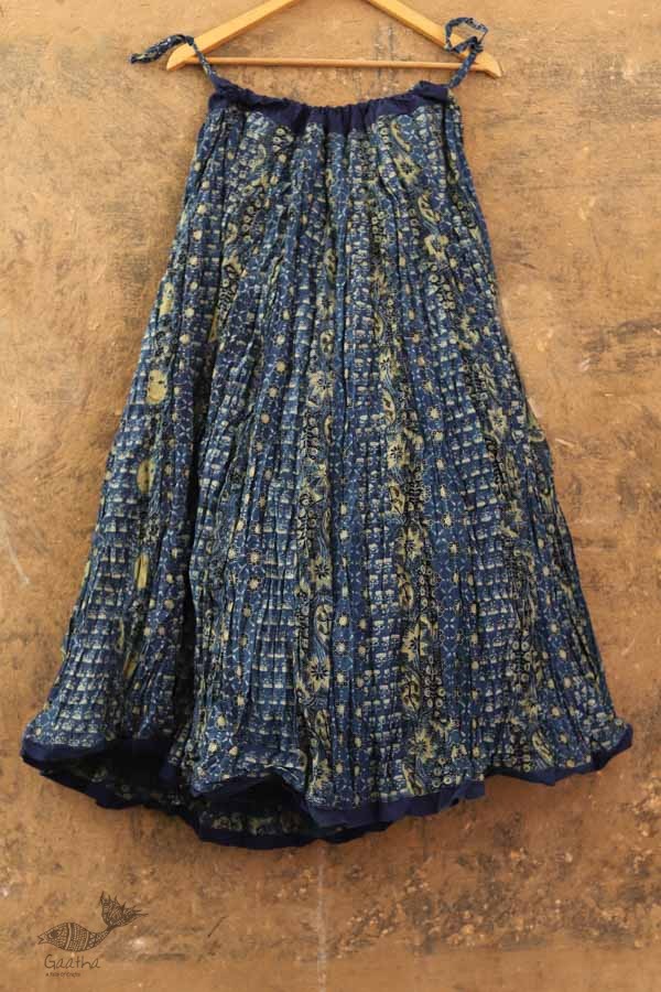 Shop ajrakh indigo long skirt