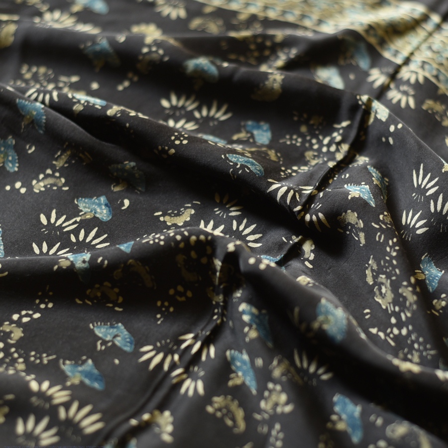 Shop Natural Dyed Ajrakh Block Printed Modal Silk Stole - Black