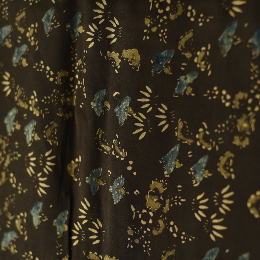 Shop Natural Dyed Ajrakh Block Printed Modal Silk Stole - Black